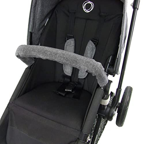 BAMBINIWELT Bügelschutzt Bauchbügelschutz zum Aufziehen kompatibel mit BUGABOO Kinderwagen (dunkelgrau lang)