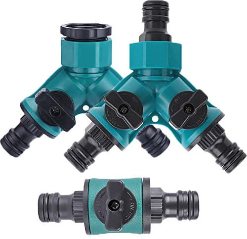 YUANHEHE 2-Wege-Verteiler Ventil Mit Absperrventil Schlauchverbinder Satz Verteiler Gartenschlauch Splitter Für Gartenschlauch Schlauchkupplung Doppel Anschluss Gartenschlauch Wasserverteiler 3 Stück