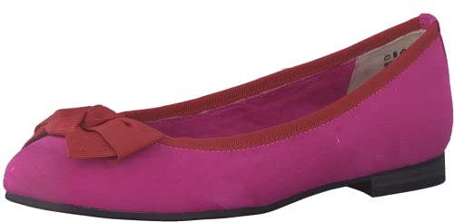 MARCO TOZZI Ballerine Donna con Fiocco Vegane, Rosa (Pink Red 1), 38 EU