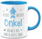 Tassenbrennerei Tasse So sieht der beste Onkel der Welt aus wenn er Kaffee trinkt - Geschenk mit Spruch lustig (Onkel-Blau)