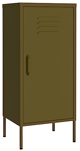 vidaXL Storage Cabinet Olive Green 42.5x35x101.5 cm Steel