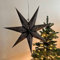 MoreThanHip Nova Faltbarer Weihnachtsstern Schwarz Glittern - Ø 60 cm - Handgefertigt Papierstern für Weihnacht, Winter, Fensterdeko Leuchtstern - Inkl. Beleuchtungskabel 3 Meter (ohne Lampe)