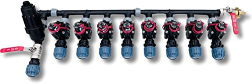 STEMAX Kopfstation Premium: Ventilverteiler für Bewässerungsanlagen mit bis zu 8 Anschlussmöglichkeiten; Wasserdurchfluss regulier- & absperrbar; Größe: 25mm, Größe: 8 Magnetventile