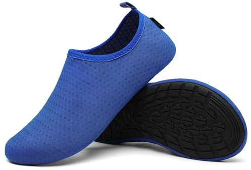 SAGUARO Badeschuhe Herren Wasserschuhe Damen Schwimmschuhe Aquaschuhe Schnell Trocknend Strandschuhe Surfschuhe Leicht Neoprenschuhe Wassersportschuhe Tauchschuhe Blau Gr. 44/45 EU