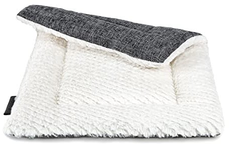 lionto Wendedecke wärmend für Hunde und Katzen, gefütterte Liegedecke waschbar mit strapazierfähiger und flauschiger Seite, 50x35 cm, hygienische Matte mit Kälteschutz für Haustiere aller Größen, grau
