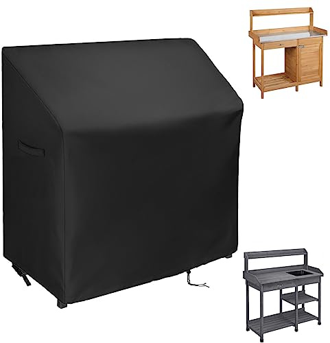 Guisong Pflanzbankabdeckung, wasserdichte Abdeckung für Yaheetech Outdoor-Antopfbank, Tisch, 114,3 x 50,8 x 124,5 cm, Schutzhülle für Außenschrank, Blumenbänke für den Außenbereich, Gartentisch zum