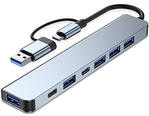 VIENON Hub USB C 7 en 1 de aluminio con puertos USB 3.0, USB 2.0 para MacBook Pro Air y más dispositivos