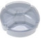 AMONIDA Divided Fruit Plate, Household Plastic 5 Section Clear Lid Snack Serving Tray (Blue)