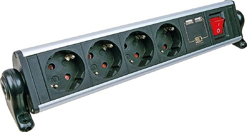 Schwaiger Steckdosenleiste 4fach 2xUSB 1,8m schwarz