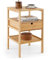 RELAX4LIFE Nachttisch aus Bambus, Beistelltisch mit 3 Ablagen & 1 Schublade, 3-stufige Nachtkommode, Couchtisch für Schlafzimmer Wohnzimmer Arbeitszimmer, 40 × 40 × 68 cm, Natur