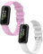 2 Pack Straps Compatible with Fitbit Inspire 3 Strap, Adjustable Wristband Silicone Sport Band for Fitbit Inspire 3 Activity Tracker (Pink/White)