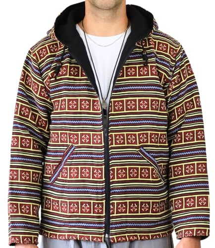 PANASIAM Jacke Ethno Webmuster | Übergangsjacke, Kapuzenjacke, Jacke Fair Trade | Verschiedene Muster in kleiner Auflage | Unisex