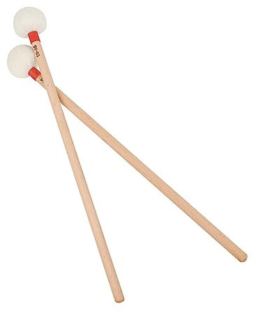 ibasenice Baquetas Timbales Percusión 2 Piezas Palos de Madera Cabeza de Fieltro Mazos para Tambor y Gong Accesorio para Instrumento de Percusión Livianos y Compactos
