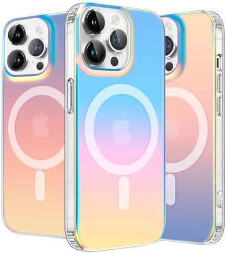 nicekool Hülle für iPhone 14 Pro Max Kompatibel mit MagSafe, magnetische HandyHülle Case für iPhone 14 Pro Max Schutzhülle Kratzfeste Rückseite Durchscheinende Matt, Schillernd Fluoreszierend