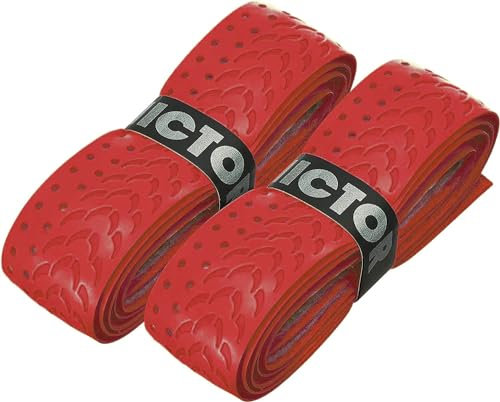 VICTOR Fishbone Griffband Grip, schwarz & grau (Rot, 2er)