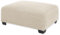 ELBA Fußhocker gepolstert in Cord-Optik, Cream - Bequemer Wohnzimmer Polsterhocker rechteckig - 112 x 44 х 82 cm (B/H/T)