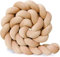 Evimstil Seitenschläferkissen Bettschlange Body Pillow Baumwolle - Kopfkissen lang Bettrolle Schlafkissen Nackenrolle Kissen, Beige, 250cm