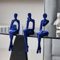 FJSPERM Blaue Denker Statuen Home Decorations für Wohnzimmer, 3Pcs Regal Dekor Akzente, Moderne ästhetische abstrakte Kunst Skulpturen für Bücherregal Couchtisch TV Schrank Schreibtisch Dekor (Blau)