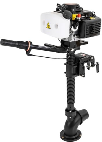 BRRIDE 4-Takt 4PS Außenborder Bootsmotor Aussenborder, Leistungsstarker Außenbordmotor CDI System + Luftgekühlt + 55CC Outboard Motor Schlauchboote, Fischerboote