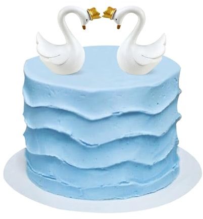 Blumomon 2 Stück Goldene Krone Blink Schwan Kuchen Topper Geburtstagstorte Topper Dekoration Schwan Cake Topper Schwan Ornamente Geburtstagstorte Topper CupcakeTopper
