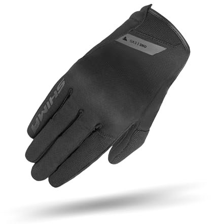 SHIMA ONE EVO Motorrad Handschuhe Herren Kurze Sommer Motorradhandschuhe Schutz Schutzkleidung Stadt Motorcycle Belüftet Verstärkt Leicht Motorbike Sommerhandschuh (Männer, Schwarz, L)