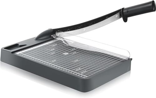 Papierschneider, Papierschneider, 30,5 cm Schnittlänge, robuster Guillotine-Papierschneider mit Sicherheitsschutz und Klingensicherung, 12 Blatt Kapazität, ideal für Büros, Häuser, Druckereien