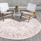 payé In- & Outdoor-Teppich - Creme Beige - 160x160cm Rund - Ornamente - Wendeteppich Wetterbeständig für Balkon Terrasse - Indoor Teppiche Wohnzimmer Küche
