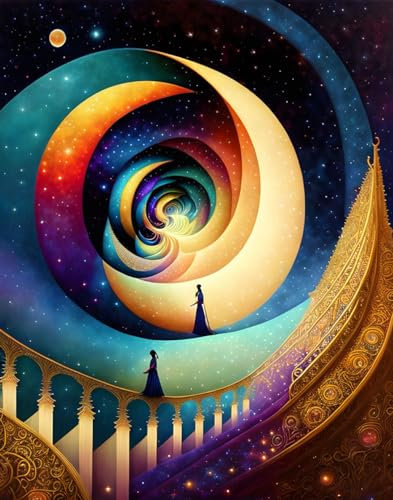 ZHAOSHAN Leinwandbild, Poster, 58 x 90 cm, ohne Rahmen, Let It Be Stairway to the Dark Side of the Moon