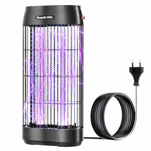 MJUM Lámpara Antimosquitos de Doble Cara Matamoscas Eléctrico 3600V 16W Mata Mosquitos Eléctrico de Luz Púrpura para Dormitorio Camping y Jardín Uso Interior y Exterior