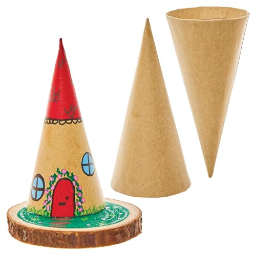 Baker Ross FN216 DYO Pappkegel – Packung mit 6 großen Pappbechern zum Dekorieren