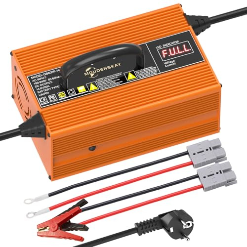 MOUDENSKAY LiFePO4 Ladegerät 14.6V 20A - 12V/12.8V Lithium Ladegerät | Lithium Batterieladegerät mit LED Anzeige für 30AH-100Ah Lithium LiFePO4 Deep Cycle Akkus,Auto,Wohnmobil,Marine