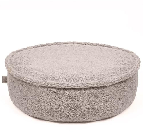 MEOWBABY Sitzsack Rund für Kinder - Sitzpouf Kindermöbel Indoor Pouf, Bearly, Hellgrau