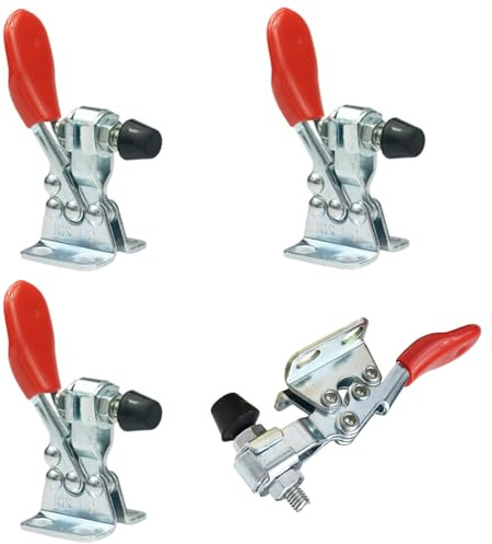 Wjelet 4pcs Toggle Clamps, Toggle Clamp for Woodwork GH-201 | 60Lbs Quick Release Welding Clamps for Woodwork Projects(Red)
