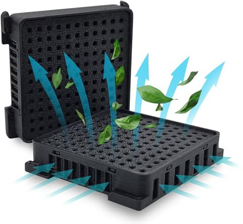 2er Set Aktivkohlefilter für Liebherr Kühlschrank 909698900, 988242900, 988246000 – Ersatz Fresh Air Filter, Geruchsneutralisierer, Luftfilter für Kühl-Gefrier-Kombination, Schwarz, 2 Stück