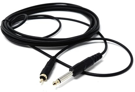 DRUT 5m 6.35mm (1/4) Mono Jack Plug to RCA Phono Audio Cable – Signal Patch Lead for Mixers, Controllers, DJ & Audio Equipment 16.5ft