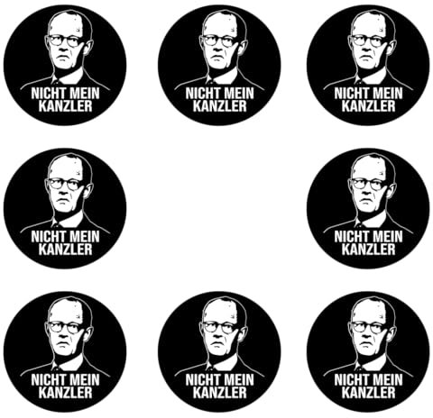 Sammys Shirt Store 192 Stück Aufkleber 4cm rund Merz Nicht Mein Kanzler Sticker Sparpack gut haftend Aktiv Werden 5 cm