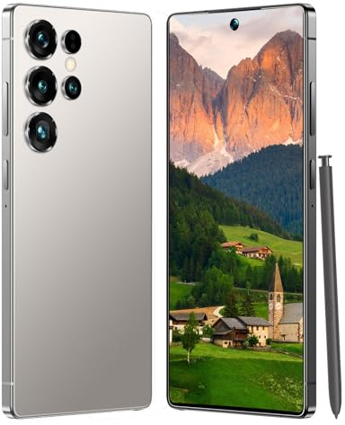 Maustron C25 Ultra Téléphone Débloqué, Écran de 7,3 pouces, Double Carte SIM, 8 Go de RAM + 256 Go de ROM/TF128 Go, Supporte 5G, Smartphone Android 14 (Gris)