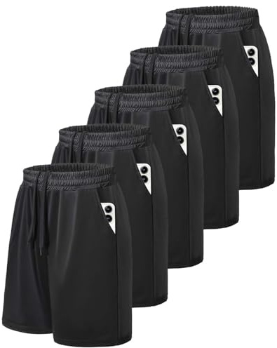 Celfaeree 5er Pack Sporthose Herren Kurz Hose Laufhose Kurze mit Tasche Sommer Schnell Trocken Sport Shorts Jogginghose für Gym Basketball Running