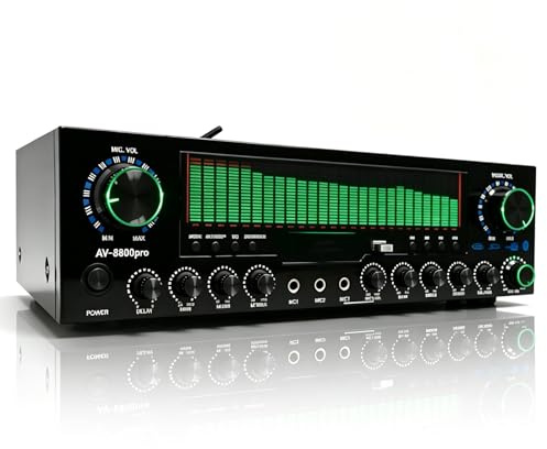 XDTKJDZ 5.1 Channel Bluetooth Audio Amplifier, Channel Stereo Audio Hifi Amplifier, Stereo Receivers, Rhythmic Patterns, Optical/Coaxial, W/LED Display, For Home, Theater Speaker