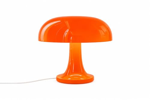 ASCEND 21 Classic Pilzlampe – Retro Mushroom Tischlampe mit Ambientelicht – Vintage Design Lampe für Wohnzimmer, Schlafzimmer & Modern Interior (Orange - Große Variante - 33 cm)