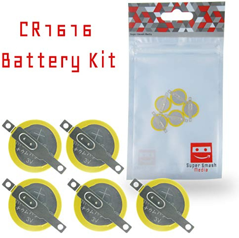 SuperSmashMedia® - 5 x GameBoy Battery CR1616 Replacement with Tabs for Pokemon Emerald/Ruby/Sapphire [5 Pack]