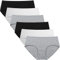 INNERSY Unterhose Baumwolle Damen Schwarz Weiß Bikinis Taillenslips 6er Pack (S/38 EU, Grau/Schwarz/Weiß)