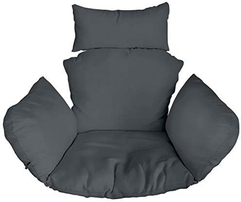 Ferocity Hängesessel Kissen, Polster, Auflage für Polyrattan/Rattan Hängeschaukel, Hängekorb, Schaukel Korb, Rückenkissen in der Farbe Graphit [114]