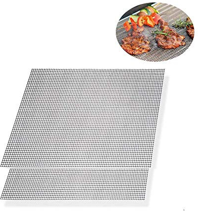 SUNNEE BBQ Grill Mesh Non-Stick Grill Mats Reusable Barbecue Pads for Grilling Perfect for Baking on Gas Grills, Charcoal (2pack 30 * 40cm)