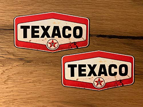 24/7stickers #737 / 2X TEXACO Aufkleber 10x5,5cm Oldschool Retro Oldtimer Rennsport Auto Tuning Sponsoren Hot Rod USA V8