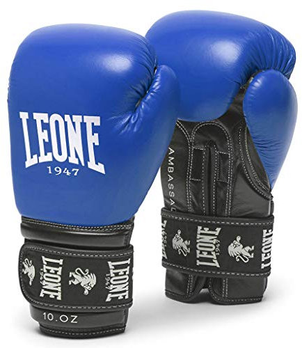 LEONE 1947 Ambassador Gants de Boxe Unisexe pour Adultes, Bleu, 10 oz