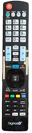 Digi Volt+ Mando a Distancia Compatible con LG, Funciona con la mayoria de Las televisiones, Compatible LCD/Plasma/OLED/Smart TV