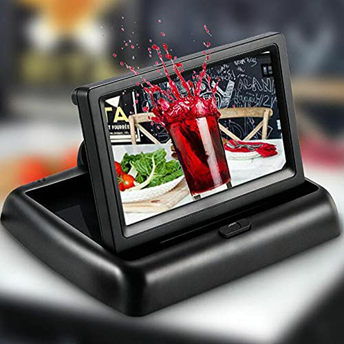 Riloer Rear View Camera Kit, 4.3 Inch HD TFT LCD Monitor + Waterproof Reversing Camera for Most of 12V-24V Cars, Night Vision, 170° Wide Angle