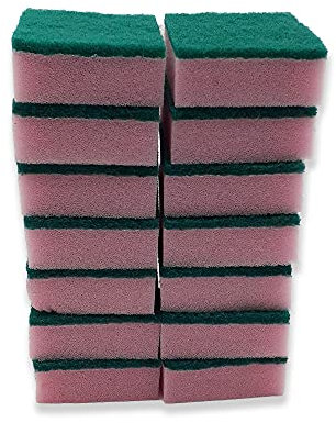 Paquete de 14 estropajos de esponja – Resistente a la grasa, manchas y suciedad, suave en el espejo, vidrio y superficies lisas, limpieza resistente hecha a la derecha