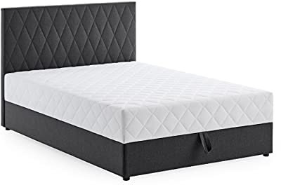 Atlantic Home Collection Stauraumbett Benita, mit Taschenfederkern 120 x 200 cm Anthrazit